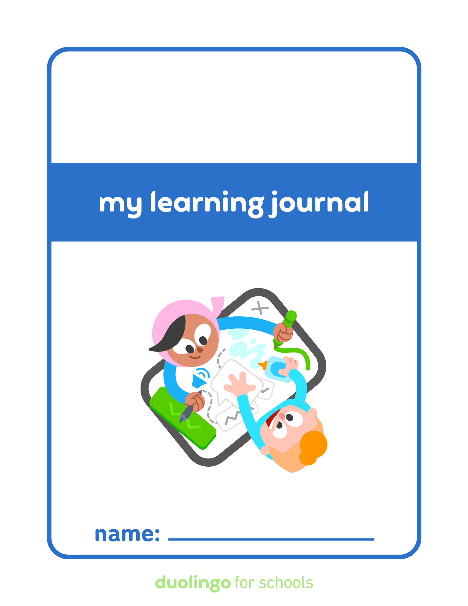 Student learning journal Duolingo for Schools